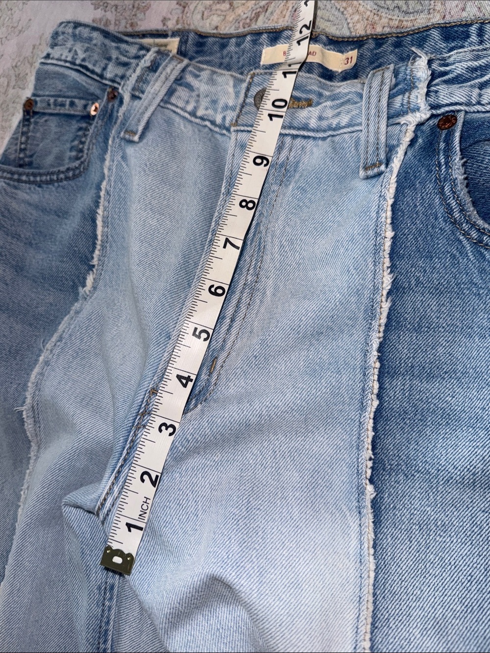 Levi's Recrafted Light Blue Two-Tone Wide Leg Jeans - Picture 14 of 15